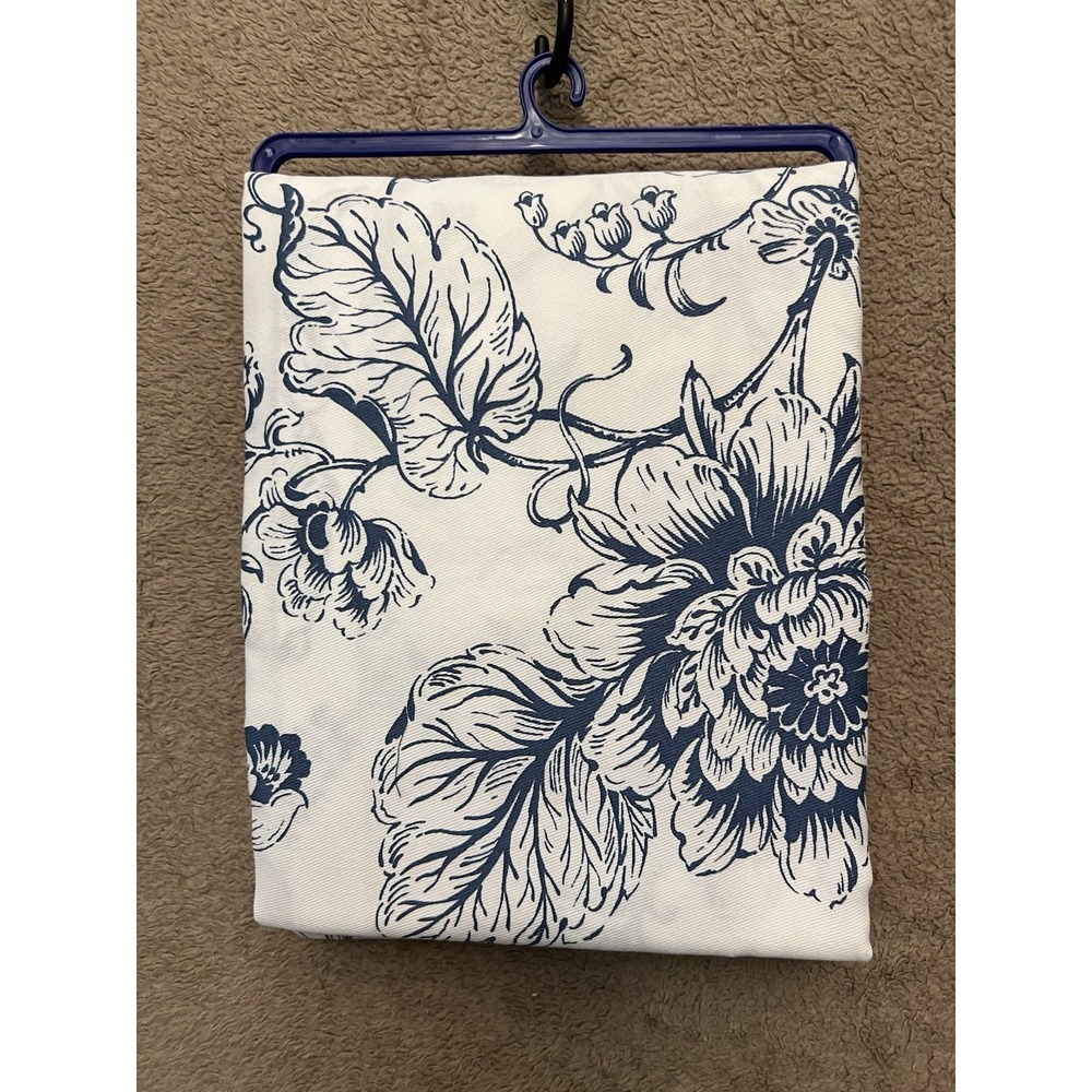 Royal Velvet Blue Floral Cotton Blend Shower Curtain 70 X 70